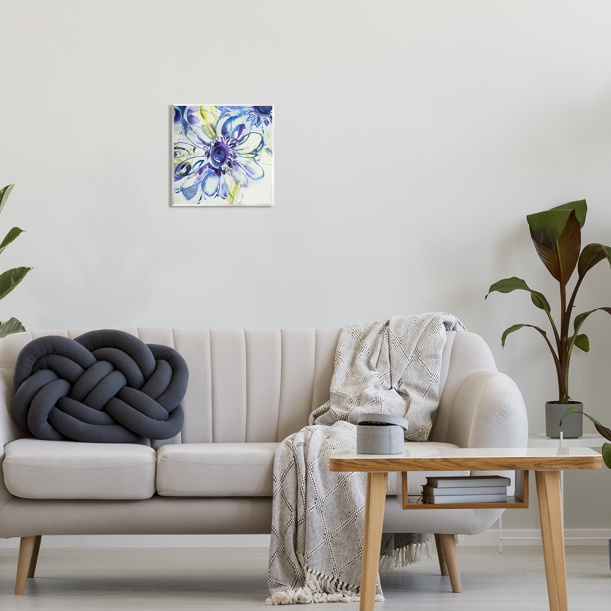 Stupell Industries Modern Blue Flower Buds Botanical & Floral Painting Unframed Art Print Wall Art, 12 x 12