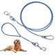 thumbnail image 1 of SCSYV Chew Proof Dog Leash,5Ft Tie Out Cable with Detachable Short Dog Leashes Handle,Non Chew Cable Braided Cord Steel Training Dog Leash for Teethin, 1 of 5