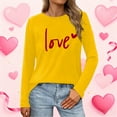 thumbnail image 2 of Erwazi Womens Long Sleeve Crew Neck Valentine T Shirts Love Bow Printed Casual Cute Tee Tops, 2 of 5