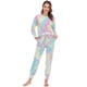 thumbnail image 5 of Ropa de hogar de otoño e invierno, traje de pantalón de manga larga con efecto tie-dye para mujer, pijama informal para mujer, 5 of 6