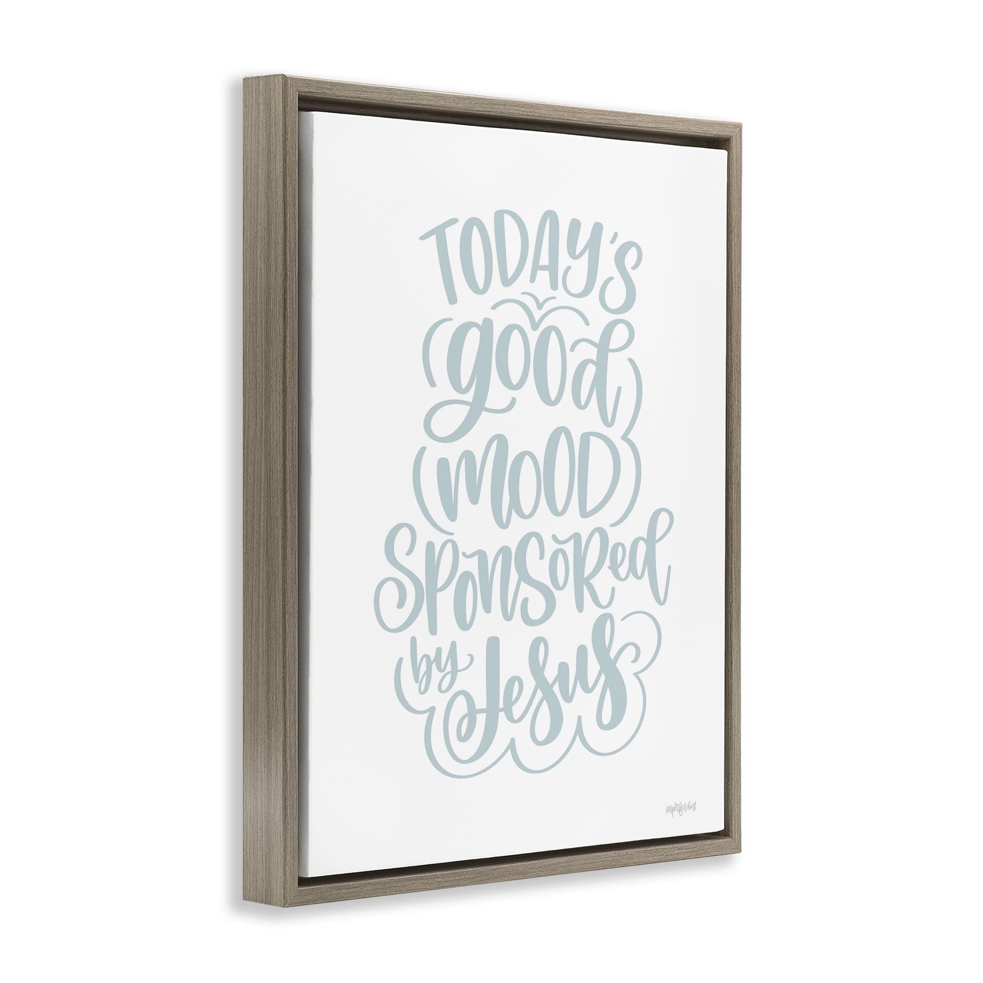 Stupell Industries Good Mood by Jesus Religious Painting Brown Floater Framed Art Print Wall Art, 25 x 31