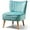 Turquoise, variant on RONG-3 Velvet Accent Chair, Modern Armless Accent Chair w/Solid Rubber Wood Legs, Upholstered Side Chair Club Sofa Chair Slipper Chair for Living Room Bedroom (Pink)