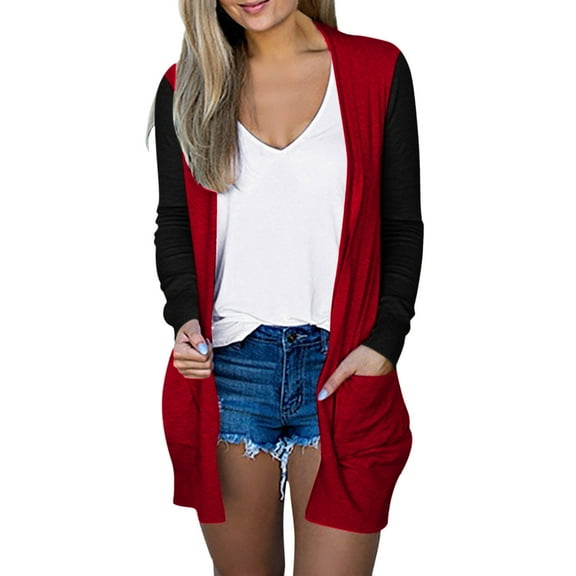 Long Sleeve Cardigan For Women Fall Open Front Cardigan With Pockets Casual Duster Lightweight Cardigan Sweater