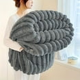 thumbnail image 1 of 1pc Thickened Blanket Soft And Comfortable Faux Rabbit Hair Reversible Blanket Thermal Fleece Blanket Nap Blanket Air Conditioning Blanket Office Gift Blanket Perfect For All Seasons, 1 of 6