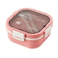 thumbnail image 1 of Portable 1200ml 1700ml Lunch Box Container Salad Bowl Bento Boxes Kitchen Accessories Food Container for Outdoor Picnic Pink 1200ml, 1 of 6