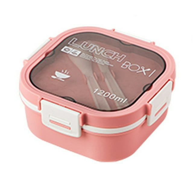 Portable 1200ml 1700ml Lunch Box Container Salad Bowl Bento Boxes Kitchen Accessories Food Container for Outdoor Picnic Pink 1200ml