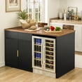 thumbnail image 3 of 60.7"W Large Kitchen Island with Fridge Space, Modern Kitchen Bar Island Table, 3 of 9