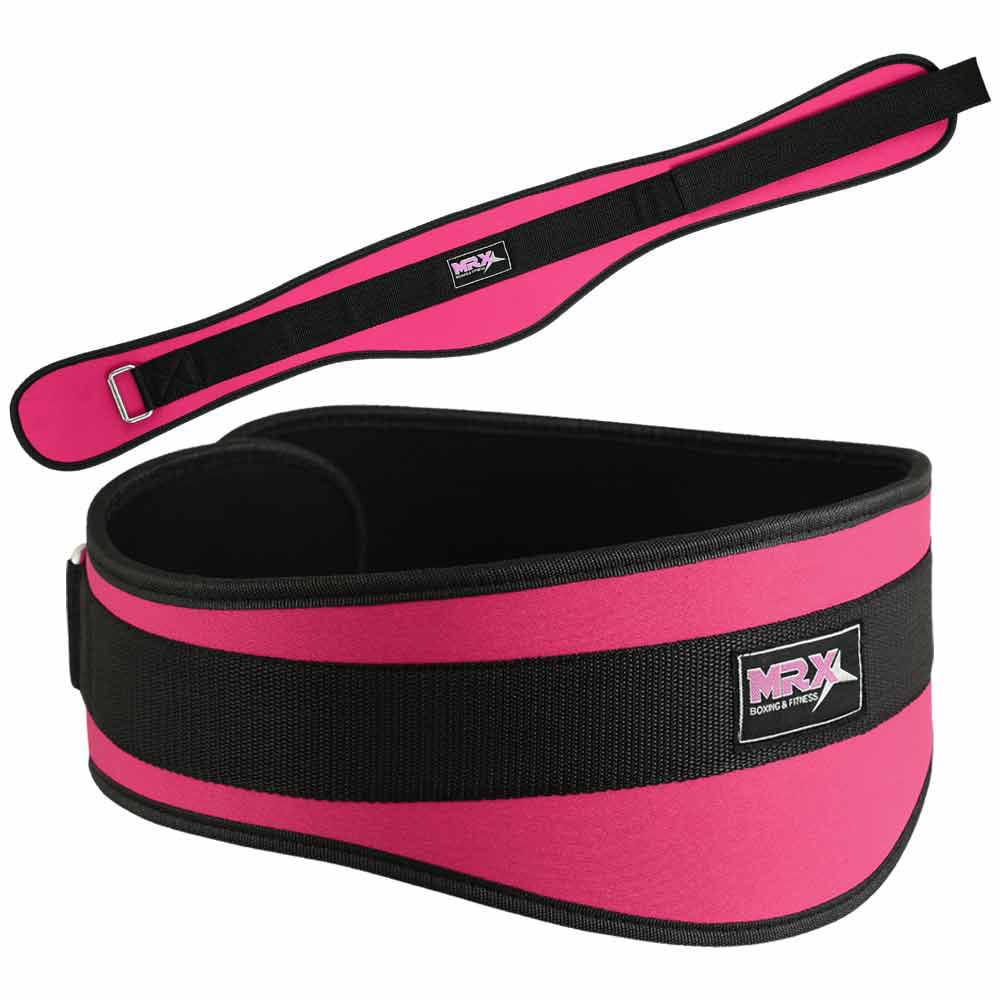 Weight Lifting Belt Fitness Gym Workout Neoprene Double Support Brace Girls Pink 