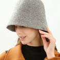 thumbnail image 5 of Women's warm wool bell hat solid color winter fisherman's hat, 5 of 5