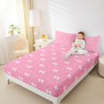 thumbnail image 4 of Feelyou Pink Bowknot Kid Full Size Sheets, Fashion Princess Bow Bed Sheets, 4 Pieces, 4 of 7