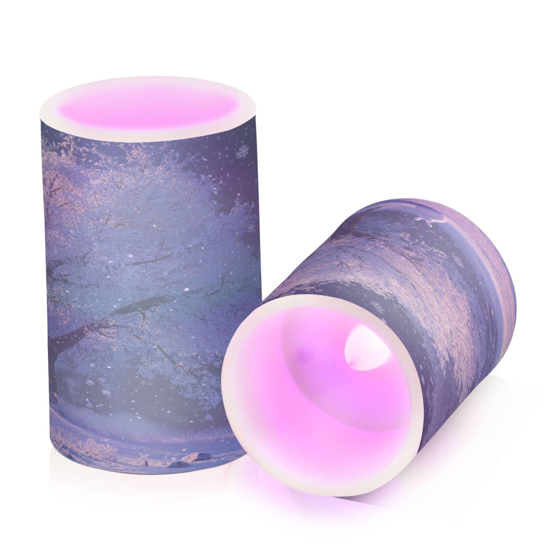 2 PCS Flameless Candles with Remote Timer LED Battery Operated Flickering Candle Light for Wedding Table Home Decoration Gifts Beautiful Winter Night Scene