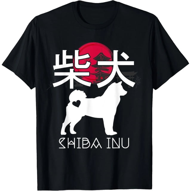 Playera de Mujer con Diseño Kawaii de Shiba Inu - Estilo Japonés, Colores Negro y Blanco, Regalo Perfecto