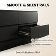 thumbnail image 4 of Miniyam Black 6 Drawer Dresser for Bedroom, Wood Chest of Drawers Storage Cabinet with Hidden Pull Design for Living Room, Entryway, Hallway, 4 of 7