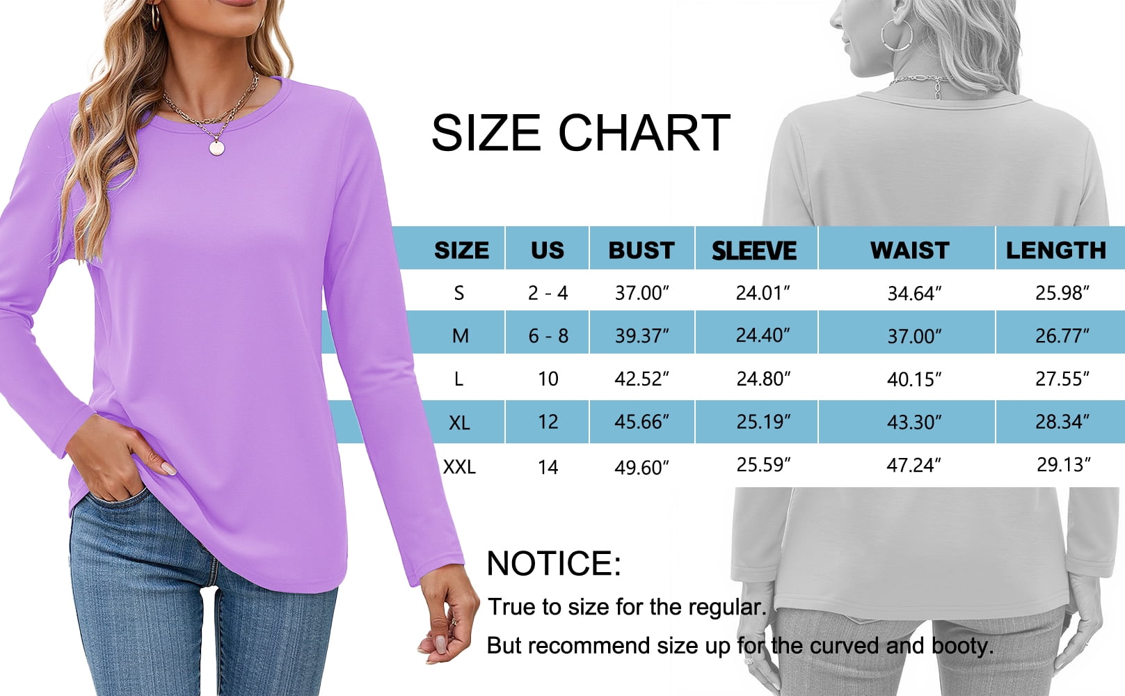 MOSHU 3 Pack T Shirts for Women Crew Neck Long Sleeve Womens shirts Casual Loose Fit Fall Tops