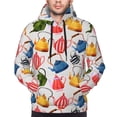 thumbnail image 2 of Bingfone Watercolor Teapots Men's Drawstring Hoodie Long Sleeve Pocket Sweatshirts-X-Large, 2 of 6
