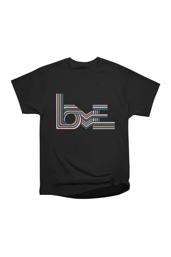 Love Stripes Retro on Orange T-Shirt Tee Gift For Him Merch For Her Apparel For Friend