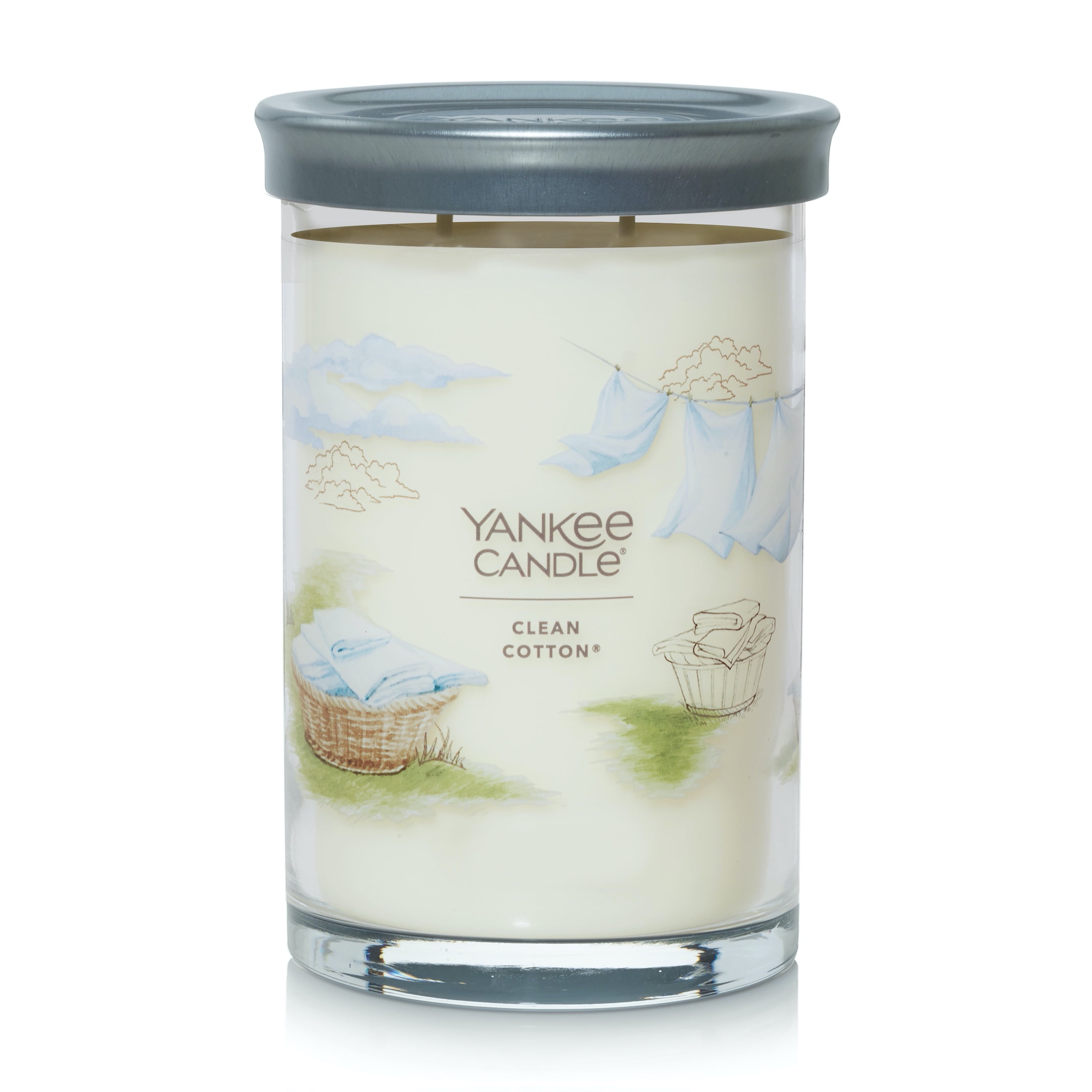 Yankee Candle Clean Cotton Signature Large Tumbler Candle, White, 1-Pieces