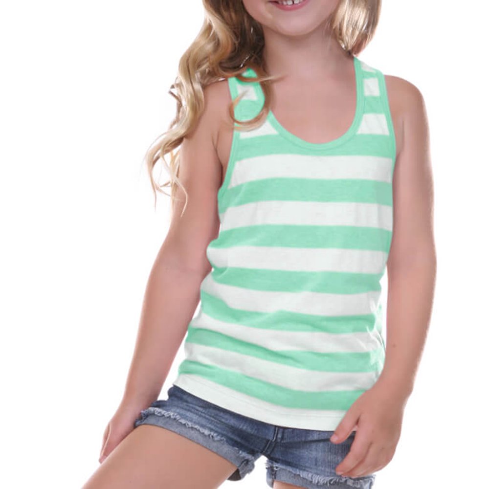Kavio Kavio! Little Girls 36X Striped Jersey Racer Back Tank Striped