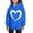Blue, variant on Boys Girls Romantic Valentines Hoodie Long Sleeve Big Kids Casual Graphic Print Pullover Cozy Winter Fall Top Black 11-12 Years