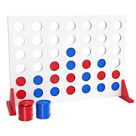 Bundaloo Wood 4 in a Row Game - Giant Connect 4 Wooden Activity Board for Parties, Playground and Camping - Indoor and Outdoor Playset for Kids and Adults - Best Table or Yard Games Gift for (Best New Party Games)