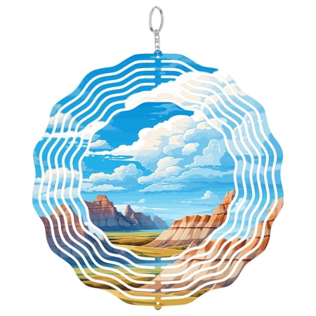 Badlands National Park 3D Wind Spinner Stainless Steel Kinetic Yard Art Garden Decor South Dakota Gift