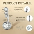 thumbnail image 2 of 9 Pcs Gold Belly Button Ring Surgical Stainless Steel Belly Rings CZ Opal Pearl Belly Button Ring Clicker Belly Piercings for Women Navel Piercings Pack Silver/Gold, 2 of 6