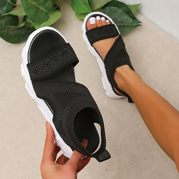 zanvin ladies sandals On Clearance, New Style Sandals Women's Woven Mesh  Flat Beach Shoes Casual Women's Shoes ,sandals for women dressy Black,Beach Sandals  Womens Sandals 