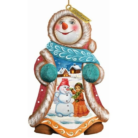G.Debrekht 663311 General Holiday Snowy Day Snowman Ornament 5 in.