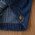 thumbnail image 5 of SGMVNU Toddler Boys Girls Jean Jacket Kids Denim Jacket Long Sleeve Button Top Coat Casual Outerwear, Y2K Jean Jackets for Spring Fall(Size 4-5 Years, nz1023_B-Blue), 5 of 9