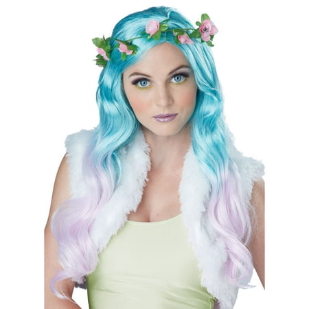 Floral Fantasy Blue/Lavender Adult Wig