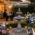 thumbnail image 4 of Kaluomm 48" 3-Tiers Outdoor Water Fountain, Italian Pineapple Large Cascading Waterfall Fountains, Weather-Resistant Resin Freestanding Fountain Features for Garden Patio Backyard, Gray, 4 of 10