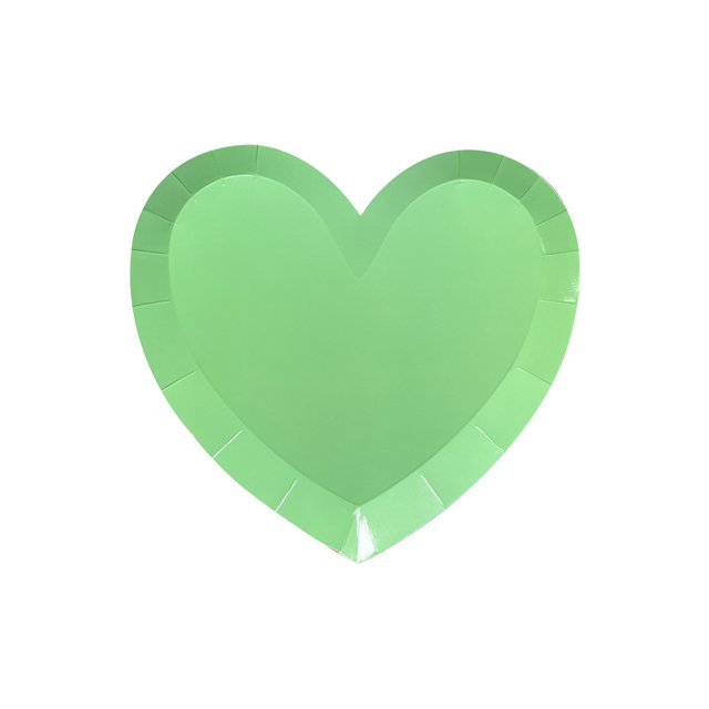 Green Valentines Day Disposable Tissue Paper Tray Heart Shaped Macaron Monochrome Design For Party Wedding Decoration Green Color Paper 8.9X8.9 Inches