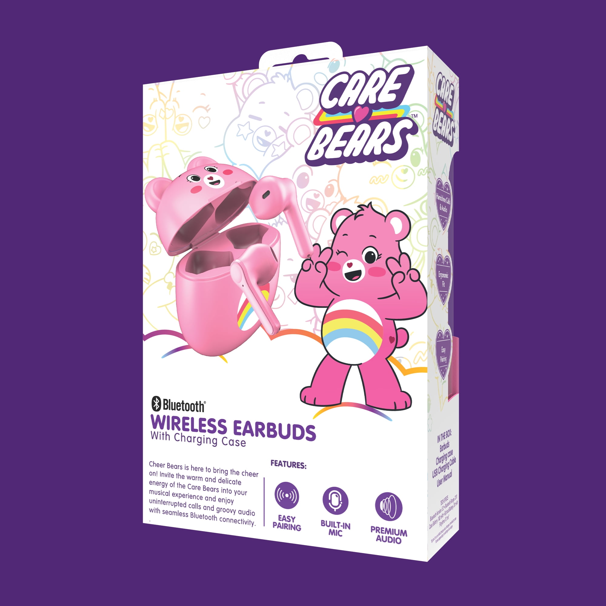Care Bears Bluetooth Wireless Earbuds with Charging Case
