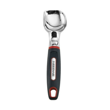 Farberware Soft Grips Stainless Steel Ice Cream Scoop with Rubber Black Handle
