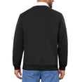 thumbnail image 3 of INSPIRE CHIC Men's Contrast Collared Long Sleeves Pullover Polo Sweatshirt L Black, 3 of 6