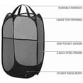 thumbnail image 5 of 2Pcs Collapsible Pop Up Laundry Bag Foldable Hamper Large Mesh Clothes Basket Us, 5 of 6