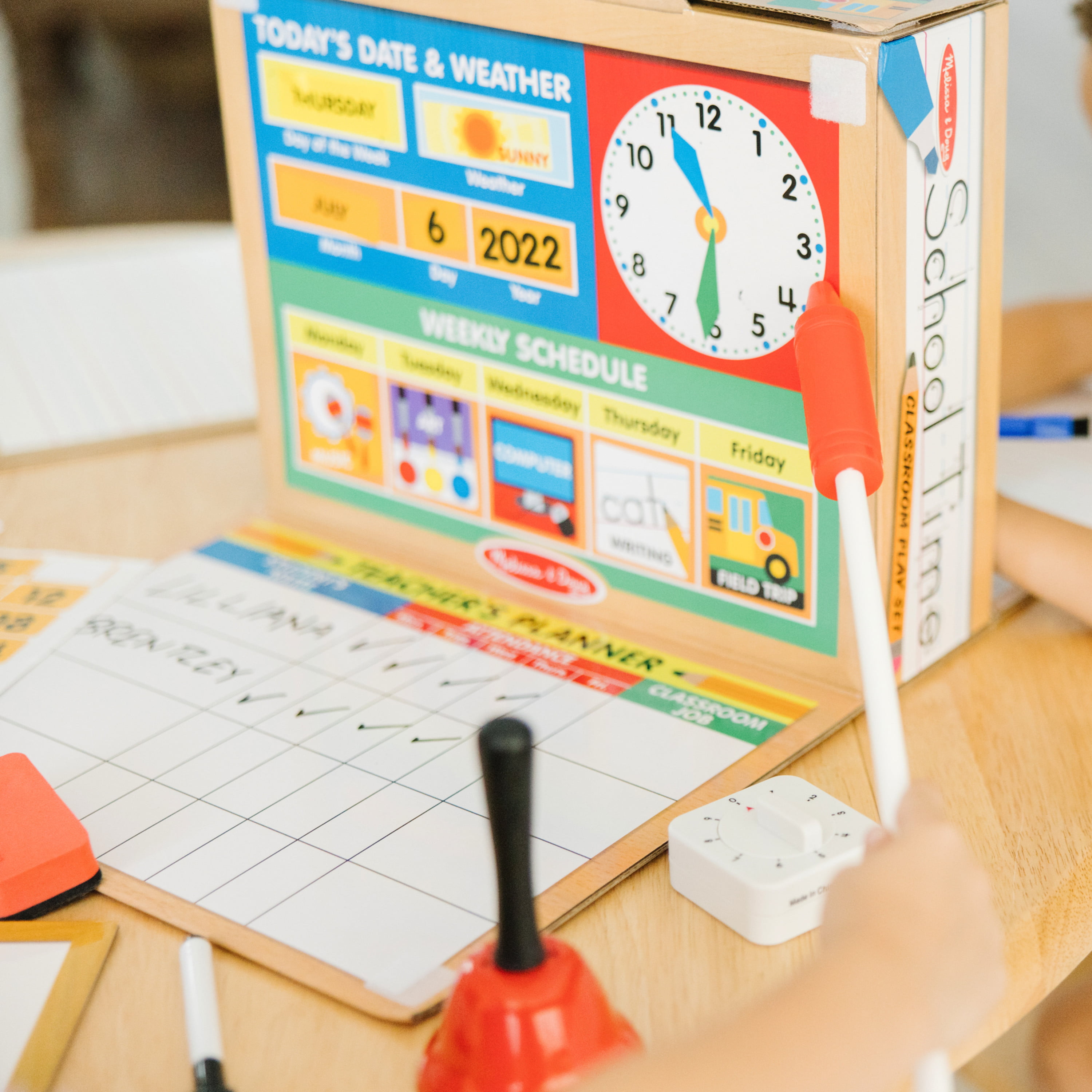 Melissa & Doug School Time! Classroom Play Set Game - Be Teacher or Student  - FSC-Certified Materials