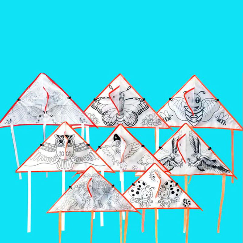DIY Cartoon painting kite with 30 meter kite line foldable outdoor kites t B Rz 