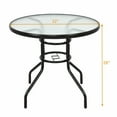 thumbnail image 2 of Costway 31.5" Patio Round Glass Top Table Steel Frame Dining Table Patio Furniture, 2 of 10