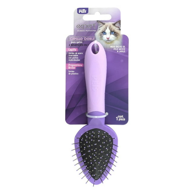 Cepillo Doble Gato Expert Fancy Pets Cerdas Acero Inoxidable FL8330