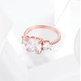 thumbnail image 2 of Precious Stars R08709A-C01-08 Precious Stars Rose Goldtone Cushion-Cut Cubic Zirconia 3-Stone Engagement Ring, 2 of 2