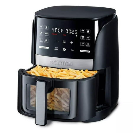 Gourmia 6-Qt Digital Window Air Fryer with 12 Presets & Guided Cooking Black Needs cleaning