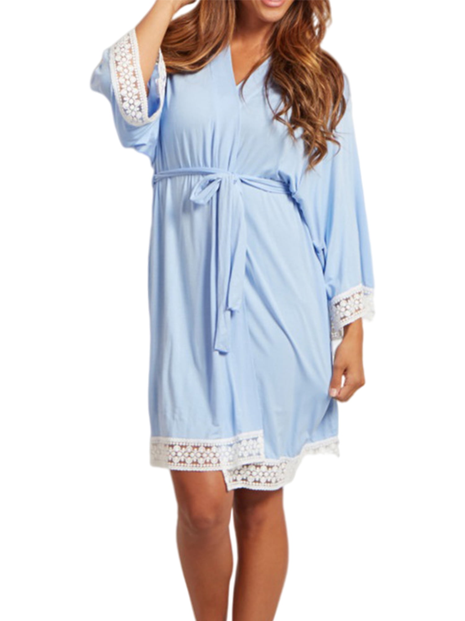 Bellella Womens Pajamas Casual Loose Sleeves Pregnancy Dress Maternity Pregnancy Nightgown -