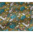 thumbnail image 5 of oneOone Viscose Jersey Olive Green Fabric Leaves & Flowers Floral Quilting Supplies Print Sewing Fabric By The Yard 60 Inch Wide, 5 of 5