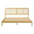 thumbnail image 1 of Walker Edison Rattan Headboard Solid Wood King Bedframe - Natural, 1 of 16