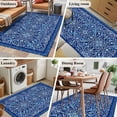 thumbnail image 5 of Boho Blue Area Rugs 3'x5', Washable Small Throw Rugs for Living Room Bedroom, Ethnic Western Abstract Tribal Floral Art Indoor Outdoor Rug Non-Slip Low Pile Carpet Runner Reversible Floor Mats, 5 of 8