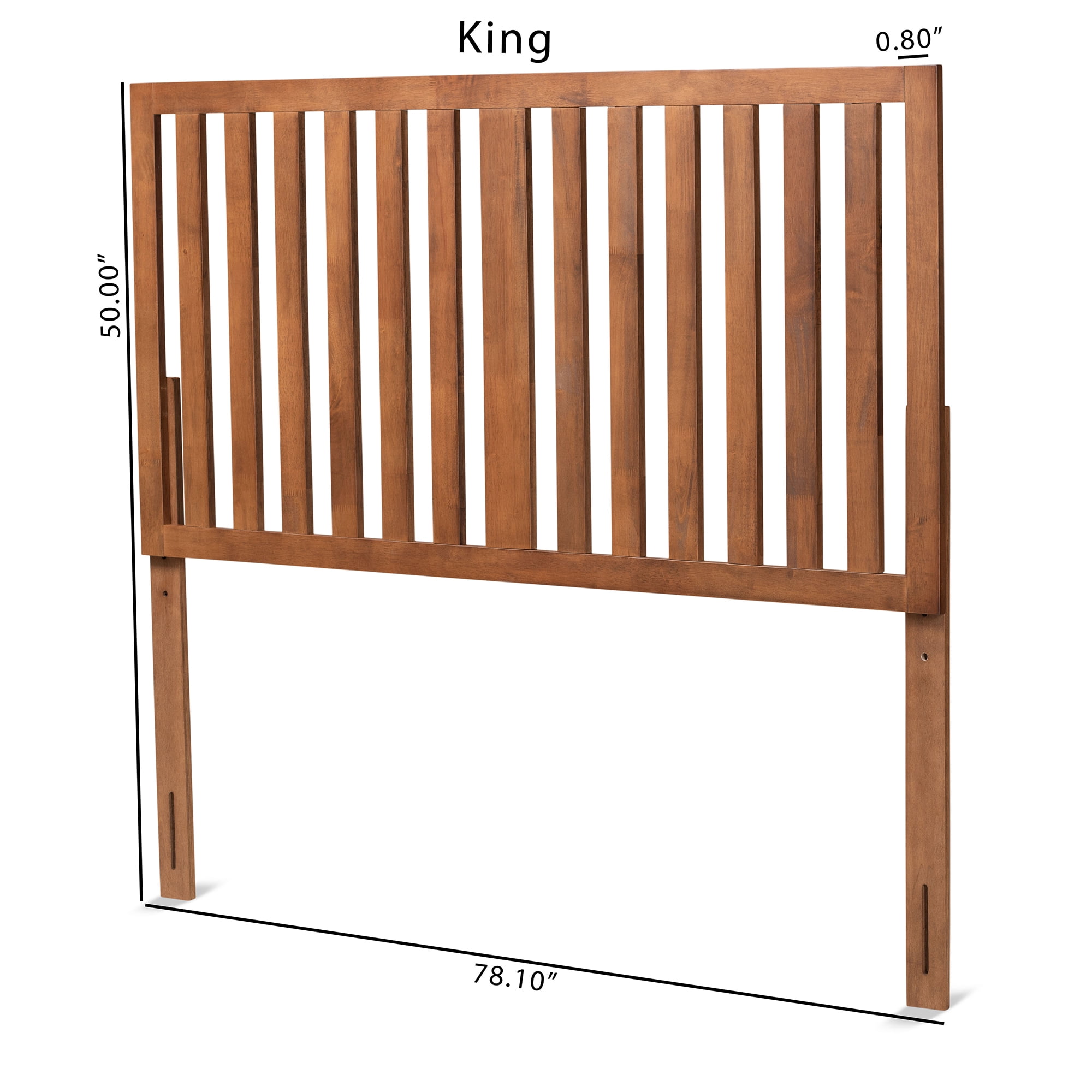Baxton Studio Oren Contemporary/Modern Slat Back Support Engineered Wood Headboard, Queen, Ash Walnut