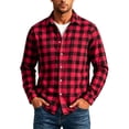 thumbnail image 6 of Mens Plaid Button Down Dress Shirt Regular Fit Long Sleeve Shirts Casual Checkered Two Pockets Work Tops Fall Clothes(Red,S), 6 of 8