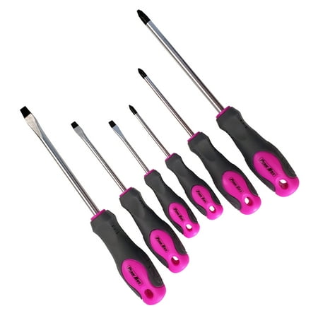 The Original Pink Box 6 Piece Magnetic Screwdriver (Best Magnetic Screwdriver Set)