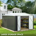 thumbnail image 4 of NETAJE 12x10 FT Outdoor Metal Storage Shed with Updated Frame Structure and Lockable Doors,Garden Shed for Backyard,Garden,Patio,Lawn, 4 of 7